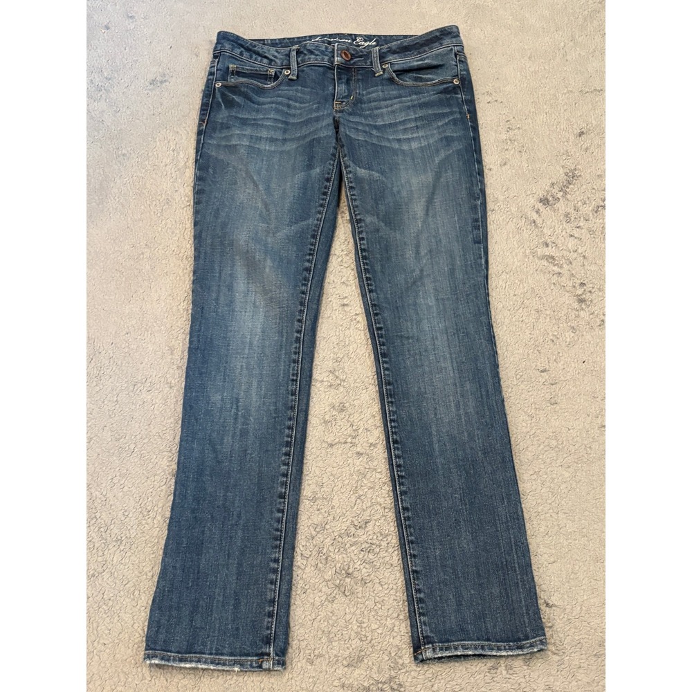 American Eagle Skinny Jeans Womens 6 Regular Medium Wash Stretch Low Rise Denim